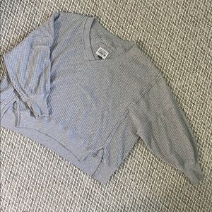 American Eagle Outfitters Gray Textured Knit Top